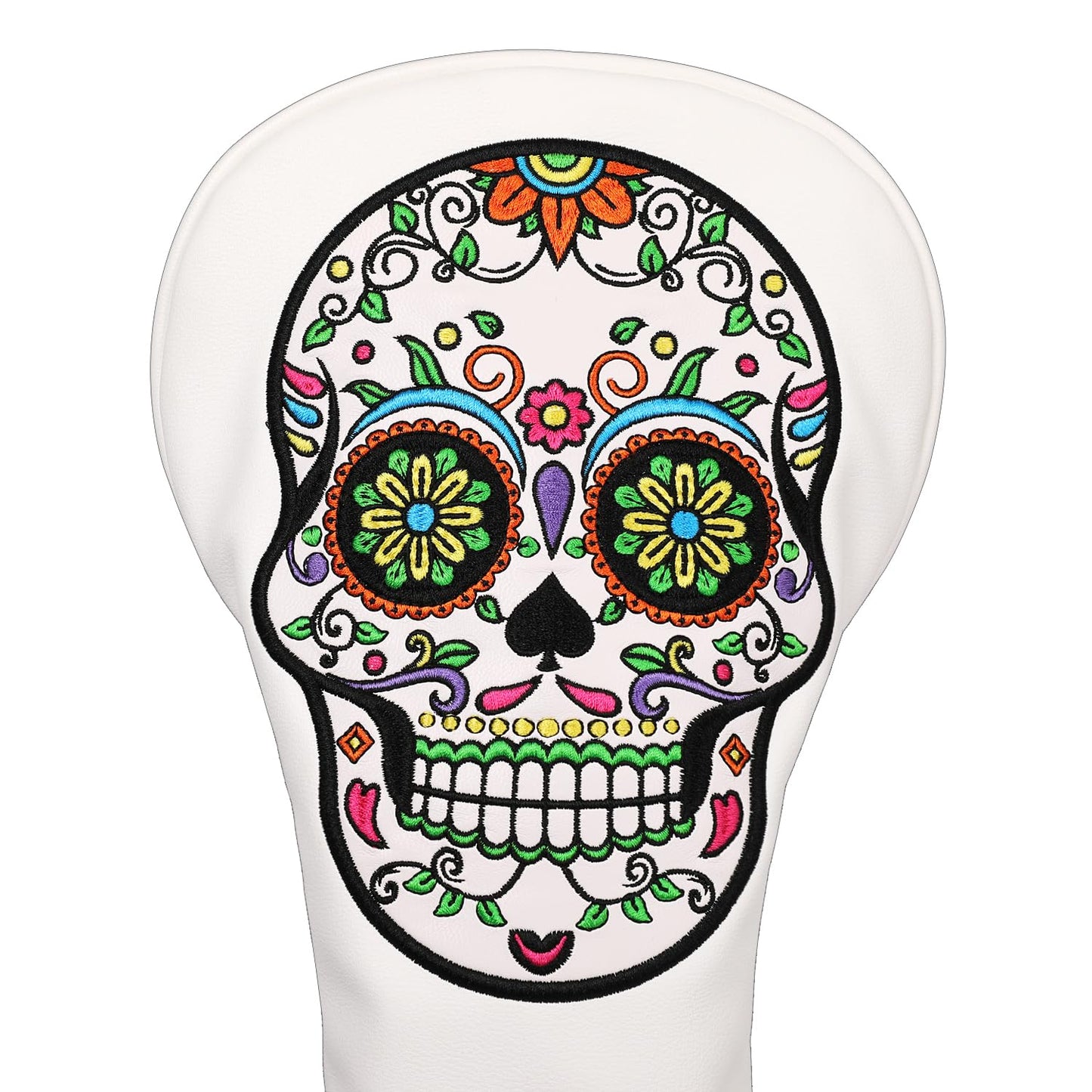 SHABIER White Golf Driver Headcover with Skull Design for Golf Driver Club