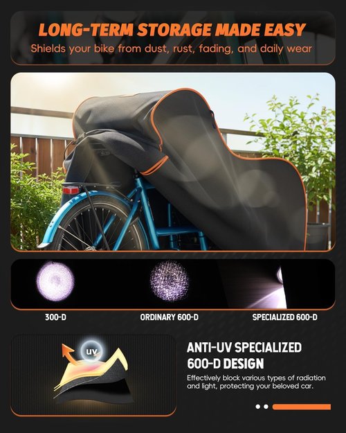 Bike Cover Waterproof | 600D Heavy Duty Bicycle Covers for 1-3 Bikes - UV, Rain, Dust & Snow Protection