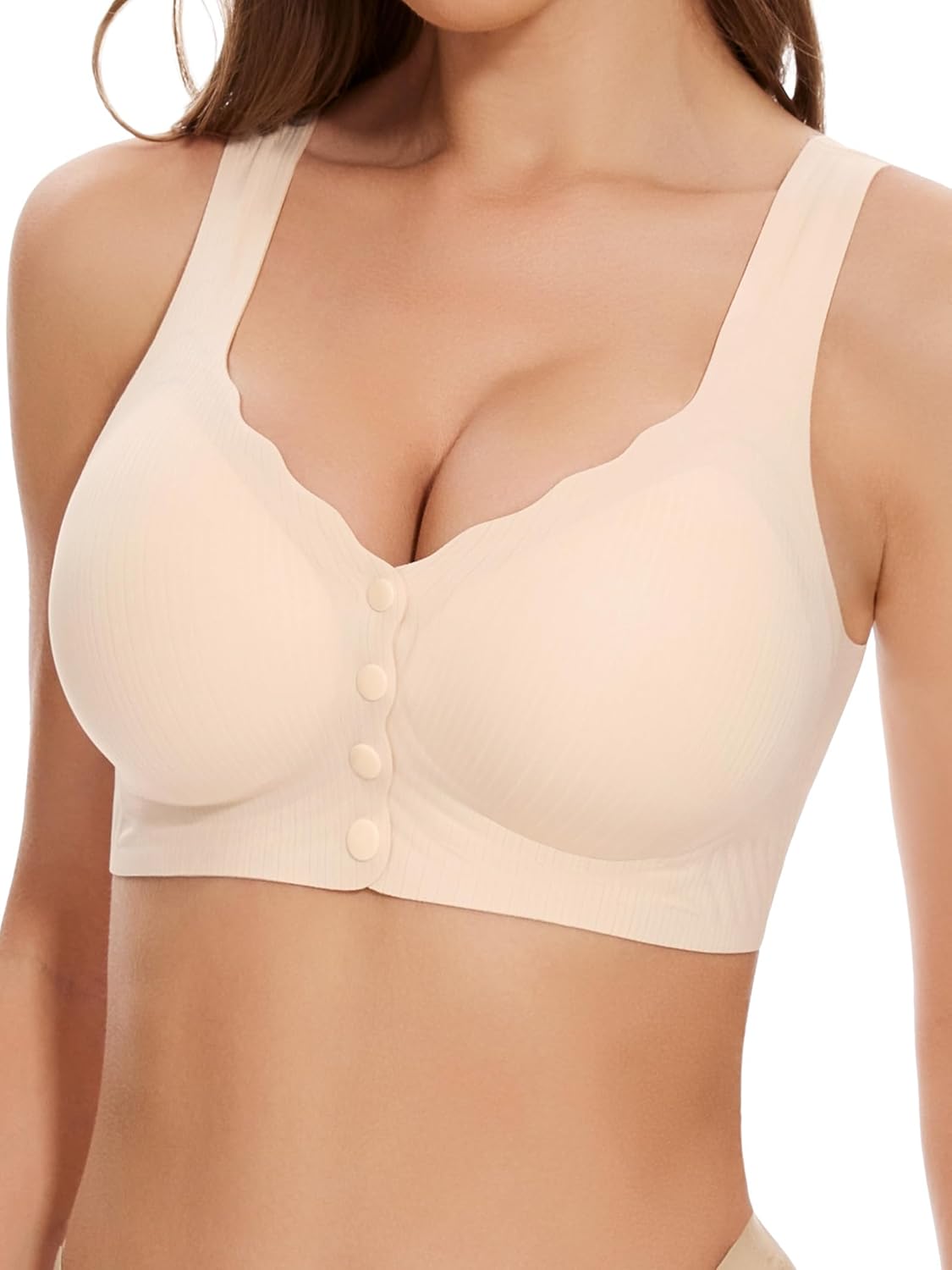 Skiennix Seamless Front Close Bras for Women - Post-Surgery Comfort & Full Coverage Bralettes