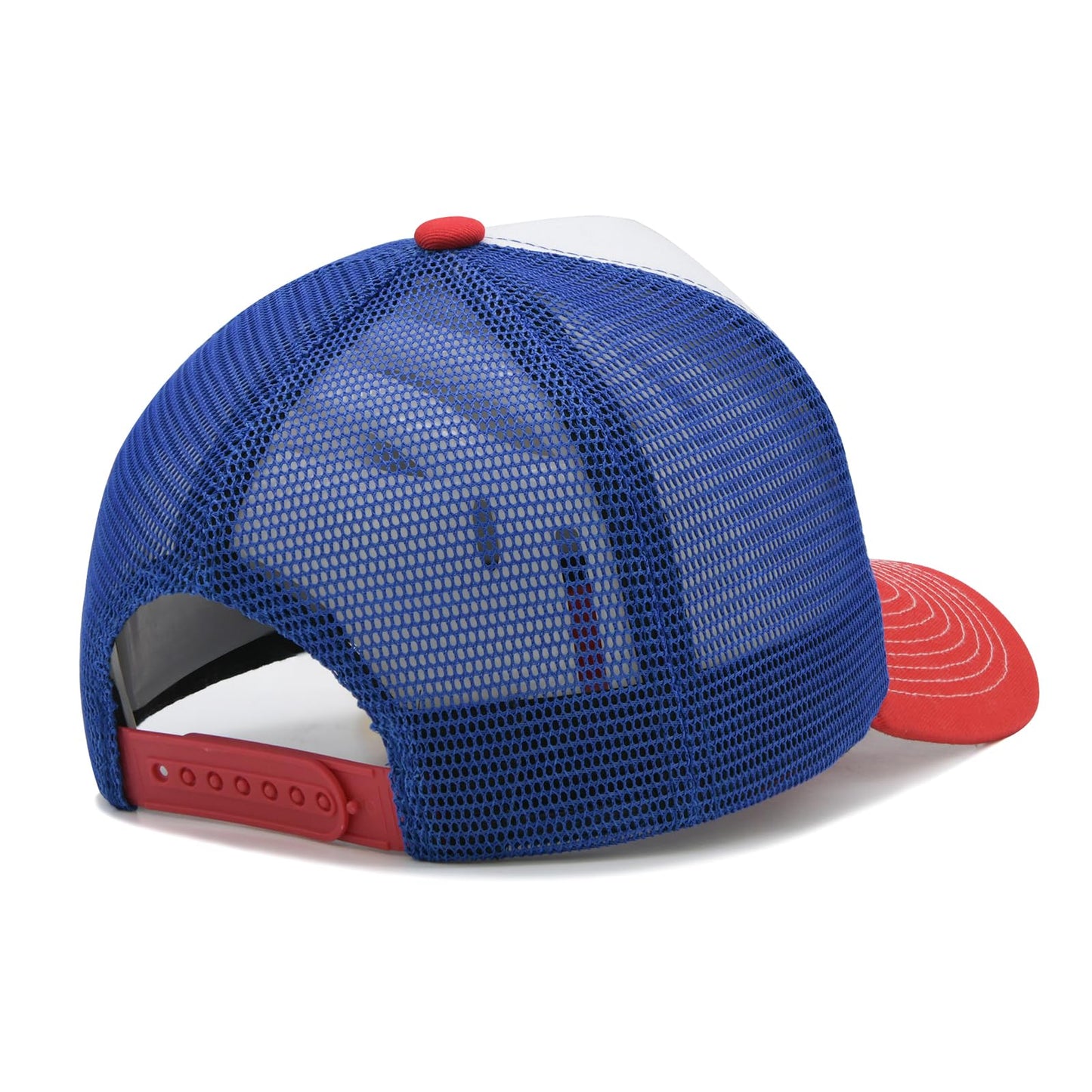 Wodeal American Flag Trucker Hat, 4th of July Hats, Adjustable Snapback Mesh USA Flag Baseball Cap, for Men Women Red
