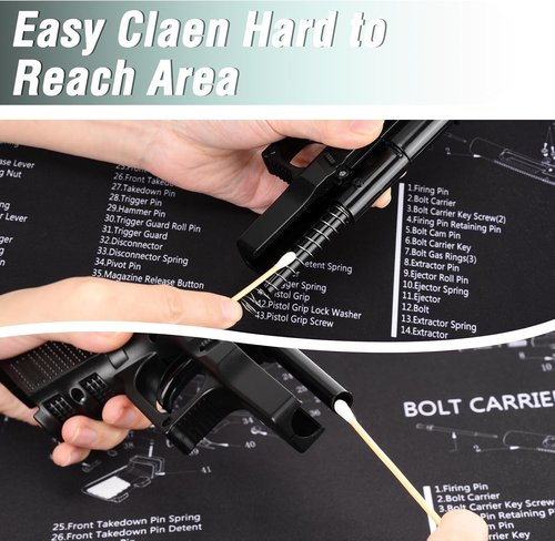 BOOSTEADY Gun Cleaning Swabs - 6 Inch Cotton Tips with Durable Bamboo Handle | Choose Your Tip
