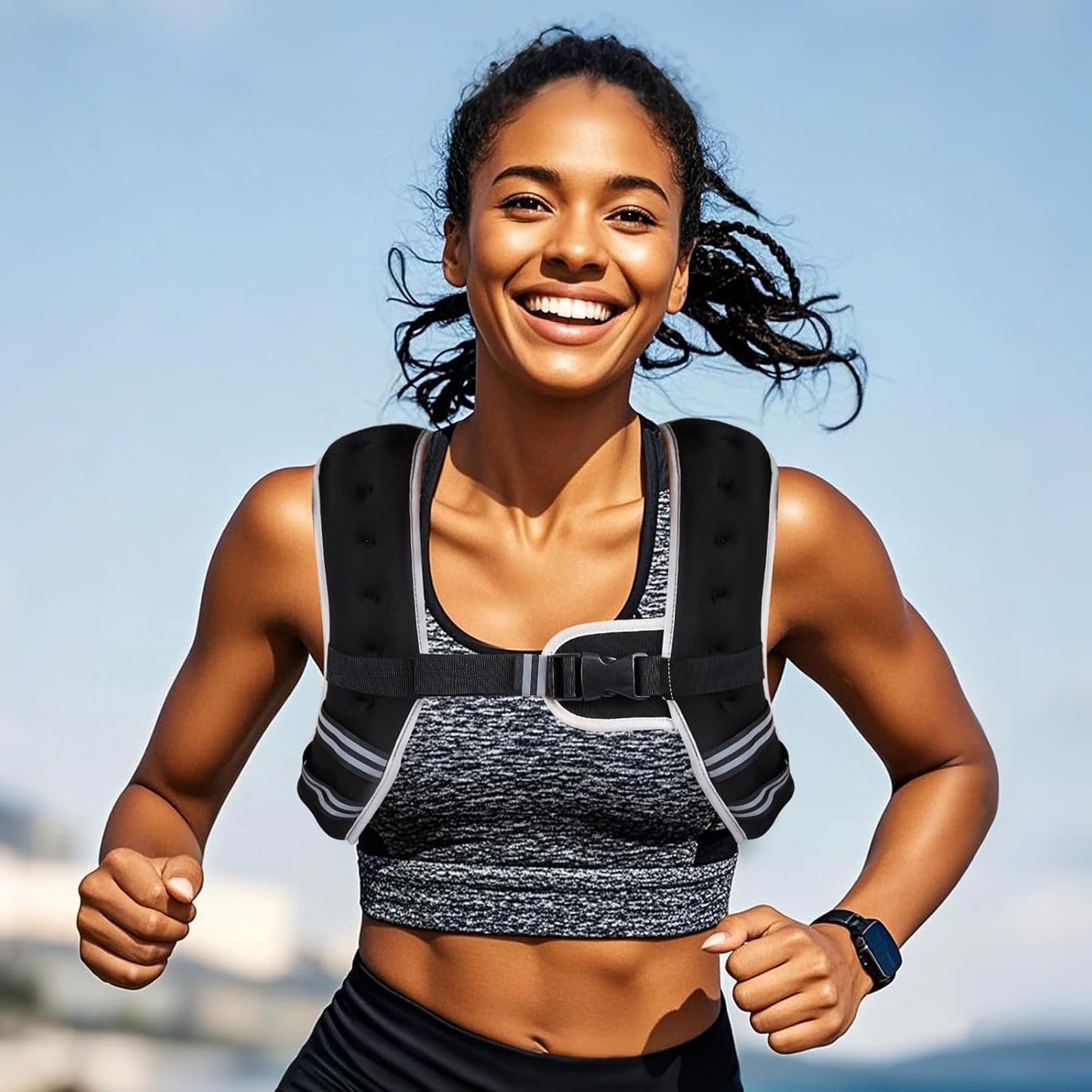 WIN4ALL Weighted Vest for Women - Adjustable 6lb to 20lb for Walking, Strength Training & Fitness | Black