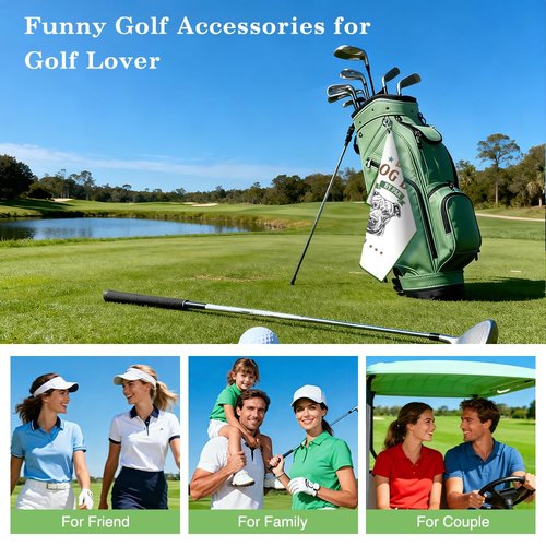 Juoqg Best Dog Dad by Par Golf Towel, Funny Golf Bag Towel with Clip, Dog Lover Golfing Accessories, Fathers Christmas Birthday Retirement Gifts for Golfer Pet Dad, Golfing Gifts for Pet Owner Friend