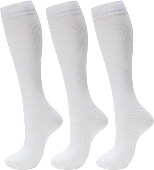 Fenglaoda Compression Socks - 3 Pairs Knee High for Men & Women | Cute Medical & Athletic Design
