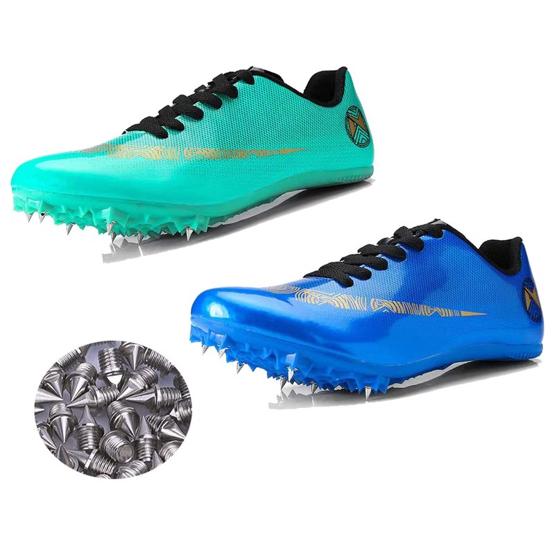 SUIGREOY 1/4 Inch Track Spikes,60 Pieces Lighter Weight Shoe Spikes Replacements with Spike Wrench for Sports Running Track Shoes,Used for Track and Field Sprinting or Cross Country (Silver)