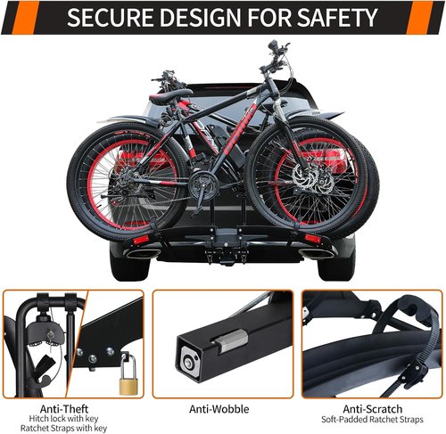 Bike Rack by [Brand Name] - 2-Inch Receiver Hitch Rack for 2 Bikes | 200 lbs Capacity, Tiltable Design