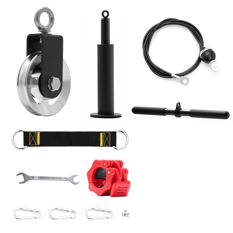 wantiekid Single Cable Pulley System for Home Gym - 86-Inch Machine Featuring a Smooth Aluminum Alloy Pulley Wheel for LAT Pull Down, Tricep Pushdown, Back, Arm & Shoulder Workouts with Loading Pin