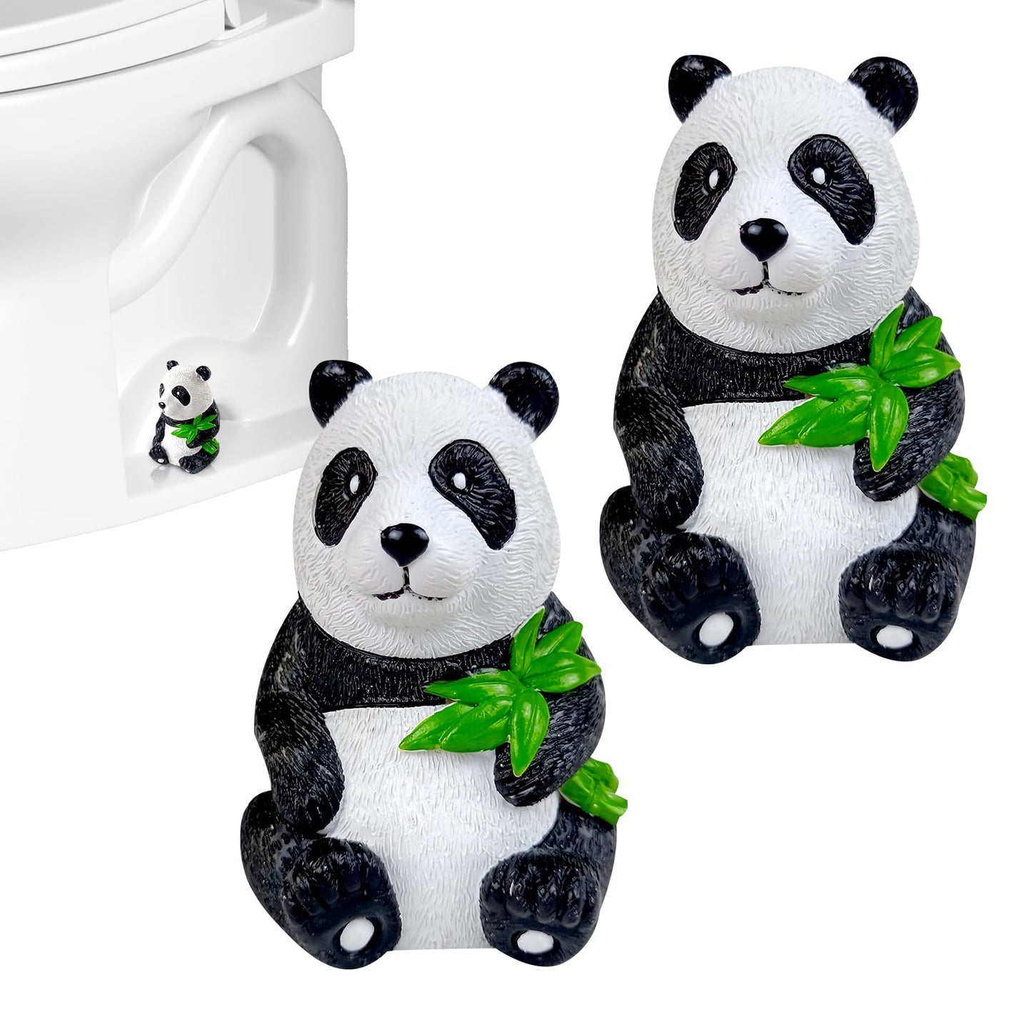 Resin Toilet Bolt Caps: Decorative Toilet Bolt Covers and Functional Bathroom Accessories Set of 2, Swift Installation and Rust Prevention (2pcs Panda)