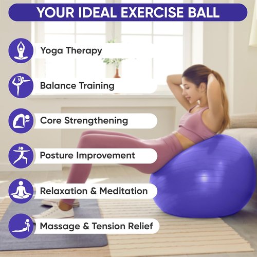APEXUP Yoga Ball | Anti-Slip Heavy Duty Exercise Ball for Fitness & Core Workouts | 5 Sizes Available
