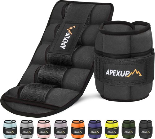 APEXUP Adjustable Ankle Weights - 10lbs/Pair for Yoga, Walking, Running & Gym Workouts
