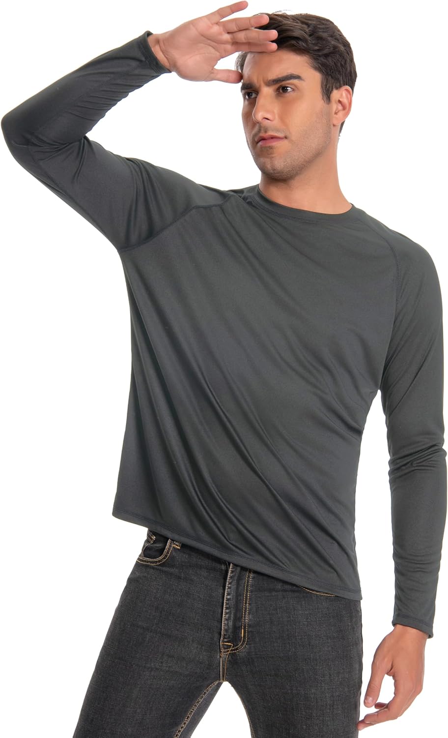 Skiennix Men's Sun Protection Shirt - UPF 50+ Long Sleeve Rash Guard | Lightweight Quick-Dry for Fishing & Running