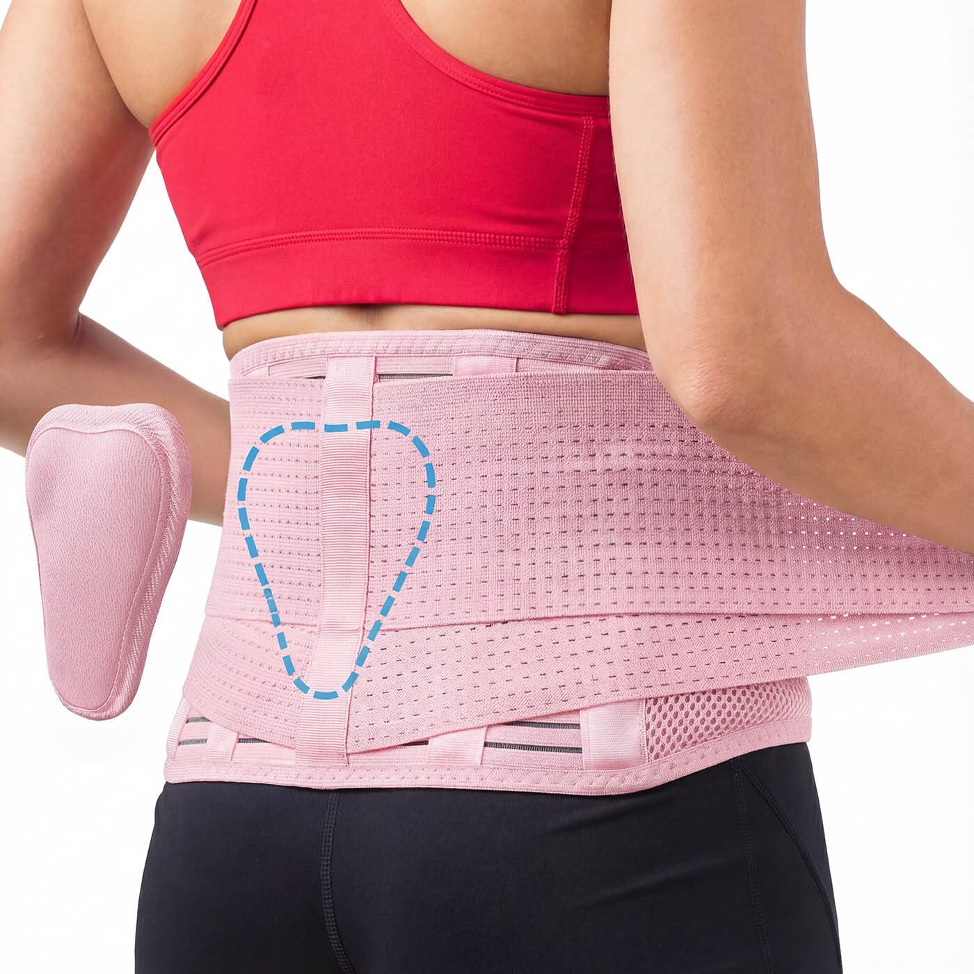 Sparthos Back Support Belt - Instant Relief for Back Pain & Herniated Discs - Breathable Lumbar Brace | Fits 24–31" Waist (Pink-XS)