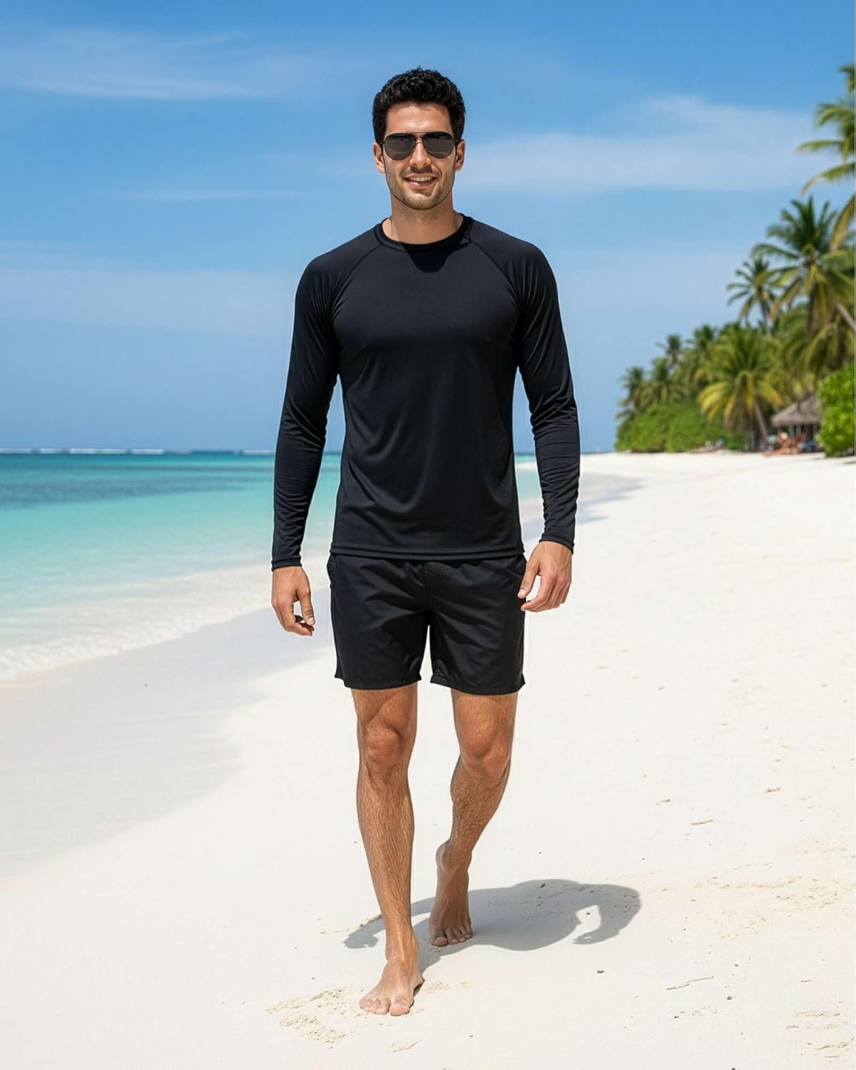 Real Essentials Long Sleeve Rash Guard Shirt - UPF 50+ UV Sun Protection for Men | Quick Dry, Big & Tall