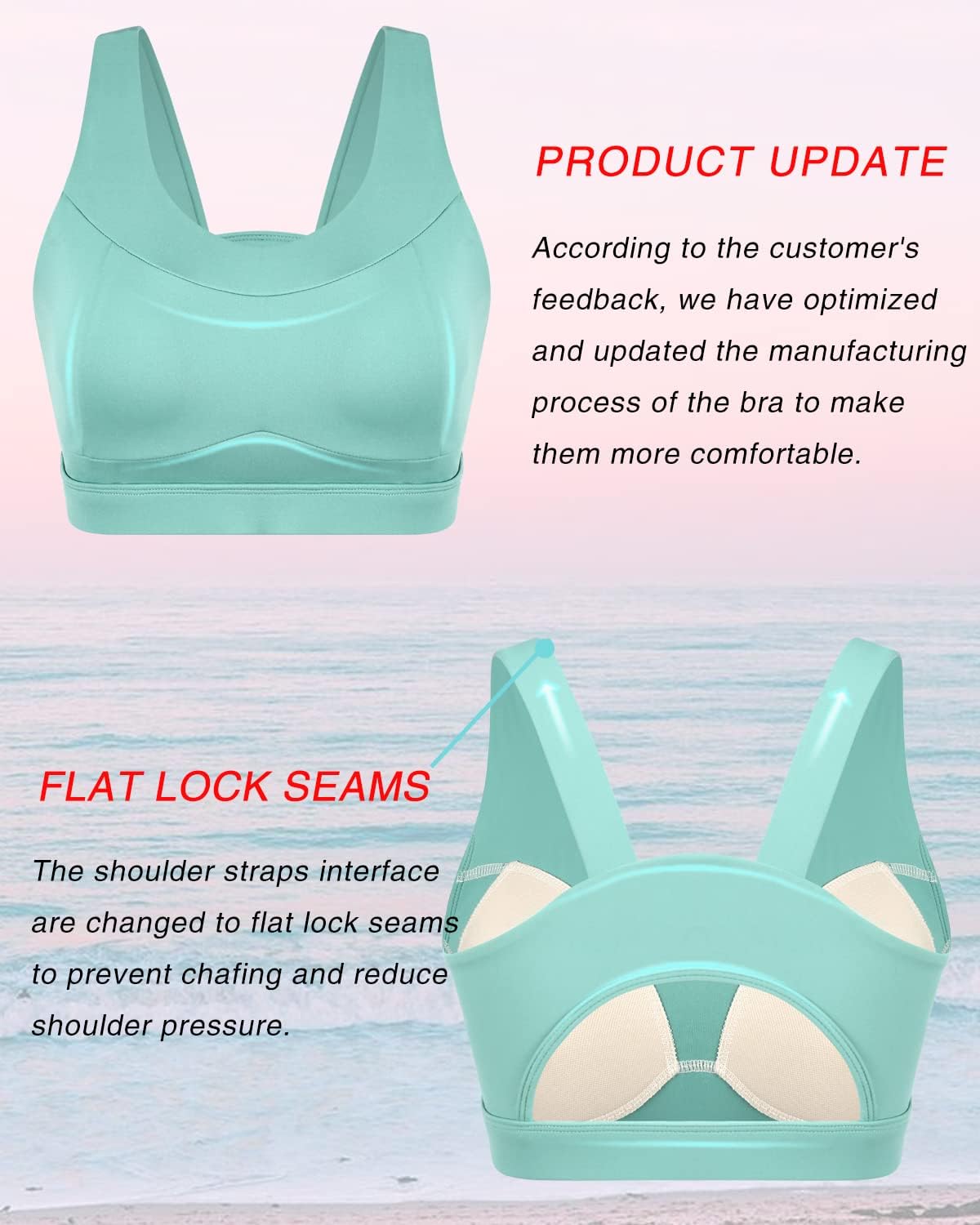 RUNNING GIRL High Impact Sports Bra - Racerback Workout Crop Tank Top for Ultimate Support
