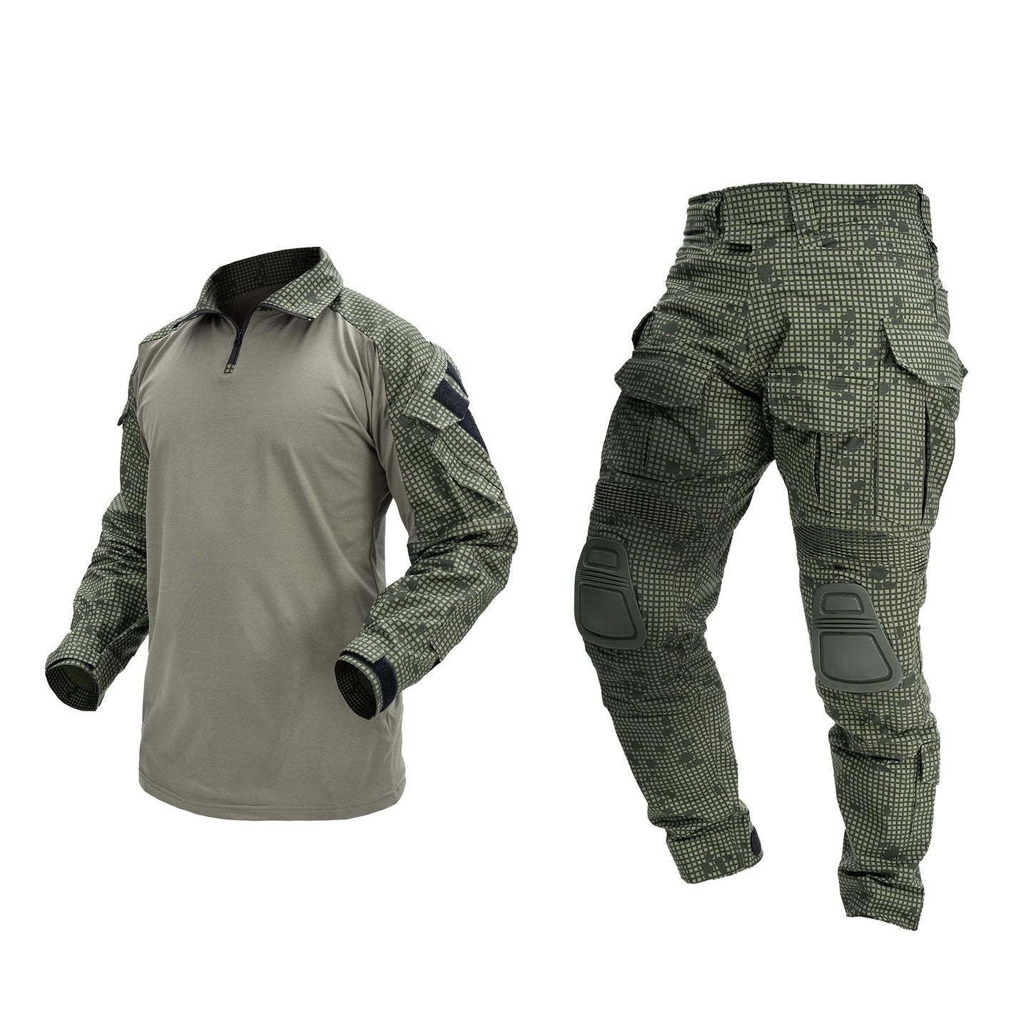 IDOGEAR Men G3 Combat Uniforms Set with Knee & Elbow Pads Camouflage Clothing(DNC,Medium)