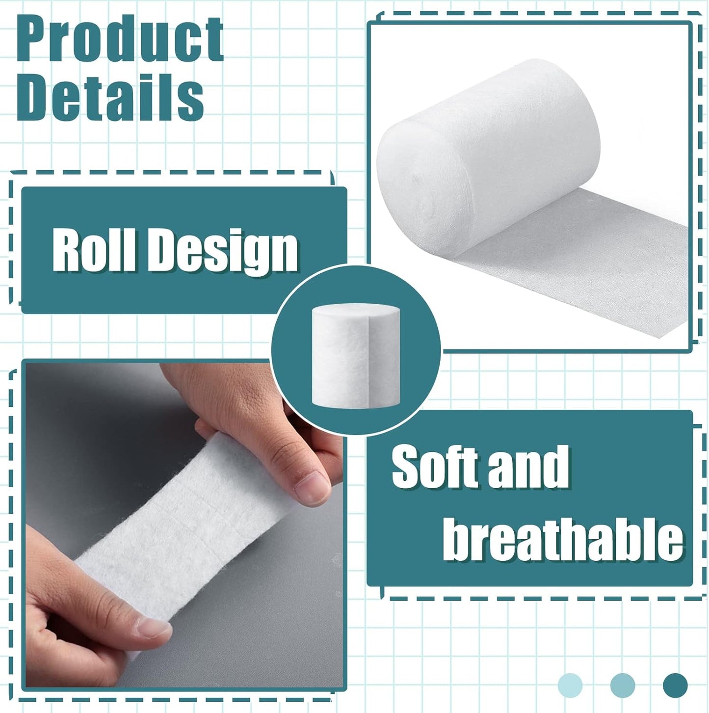 Nuanchu Cast Padding - Soft Individual Pack for Plaster Cloth & Bandage Art Projects | 2 Inch x 8.8 ft