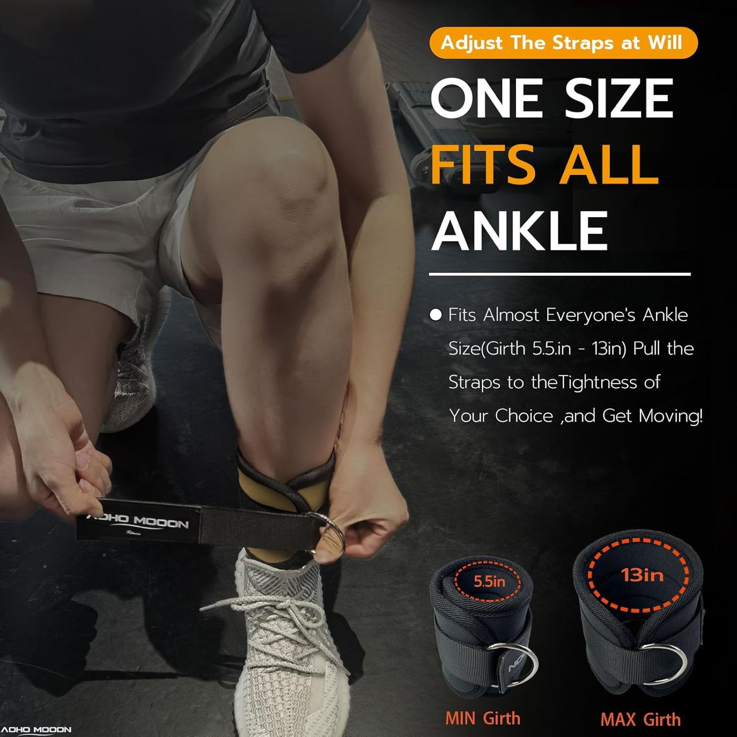 Skiennix Adjustable Ankle Straps - Comfortable Leg Straps for Cable Machines | One Size Fits All