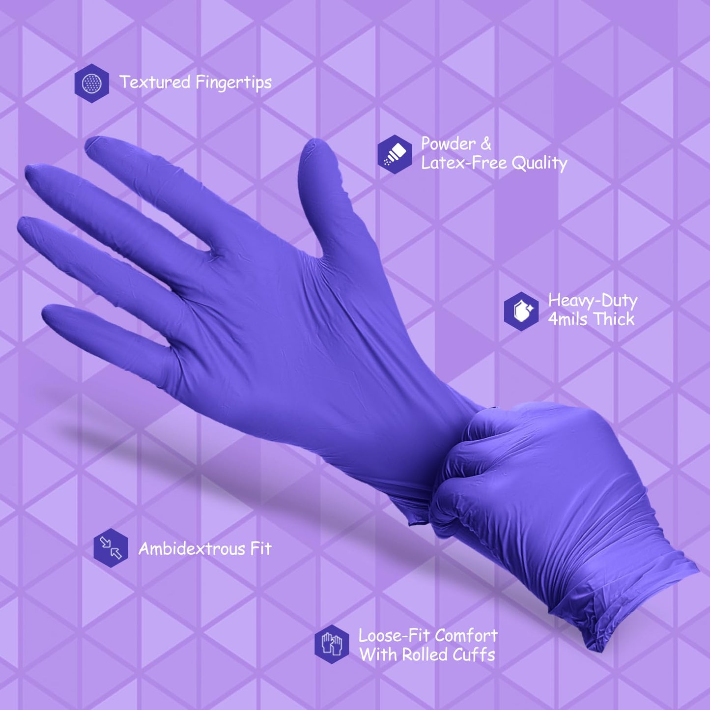 PElPU Nitrile Gloves,Disposable cleaning,(Medium, 1000-Count) Powder Free, Latex Free,Ultra-Strong,Food Handling Use, Single Use, Non-SterileProtective Gloves