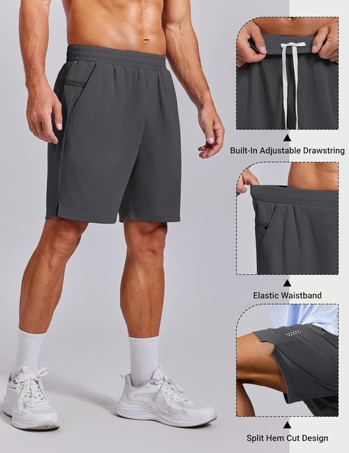 COOFANDY Men's Athletic Gym Shorts - Quick Dry with Zipper Pockets | 7" Workout & Running Shorts