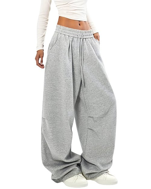 LuminBlaze Women Baggy Sweatpants Wide Leg Lounge Pants Comfy Joggers Fall Winter Outfits 2025 Grey