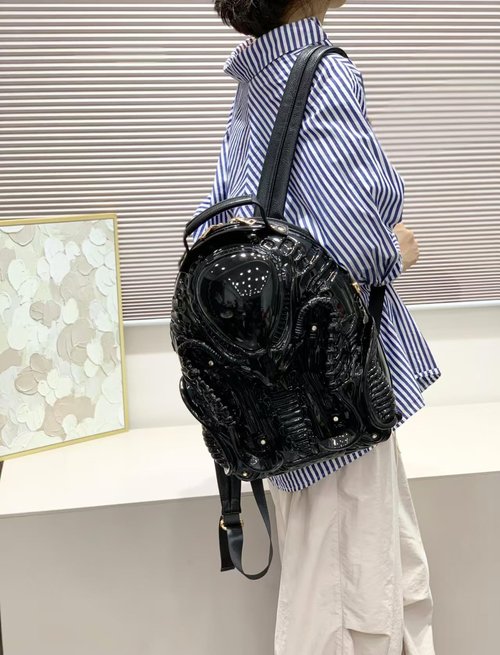 LHNRHZI Men and Women Cool Xenomorph costume backpack PVC alien backpack Outdoor