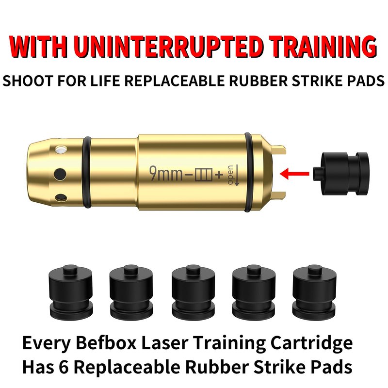 Gobxld 9MM Laser Training Cartridge with Chamber Extractor Tool and Dry Fire Laser Training System Practice and Shooting Training