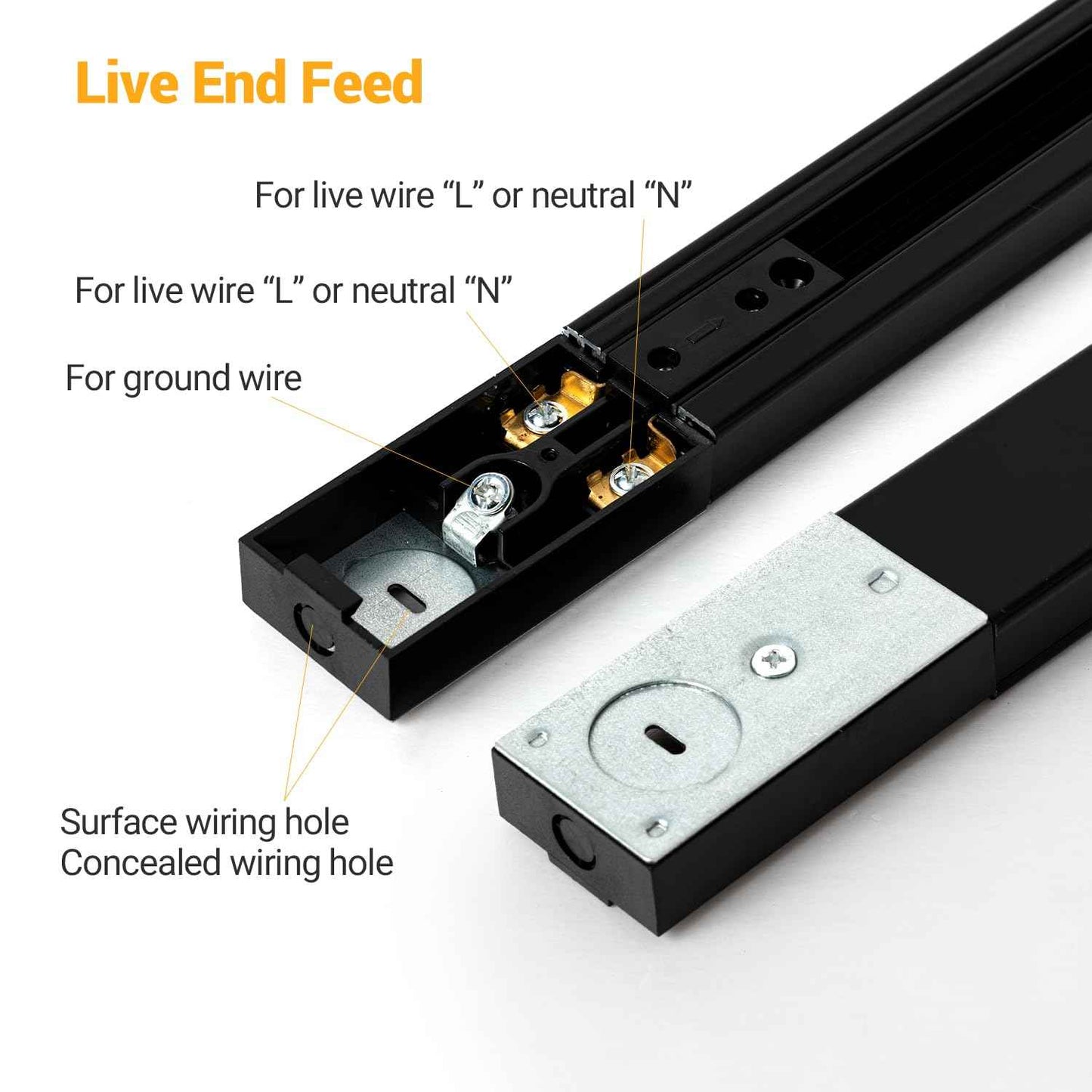 VANoopee 13FT H Track Lighting Rails Black, H Type Track Lighting Kit with Floating Canopy Connector, End Caps, Live End Feeds, I T & L Connectors, Compatible with Single Circuit H Style Track System