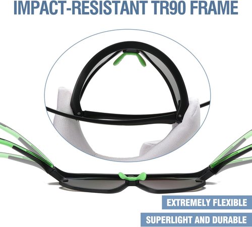 DUCO Kids Sunglasses - Lightweight TR90 Frame UV400 Protection | Youth Baseball Cycling Shades for Boys & Girls