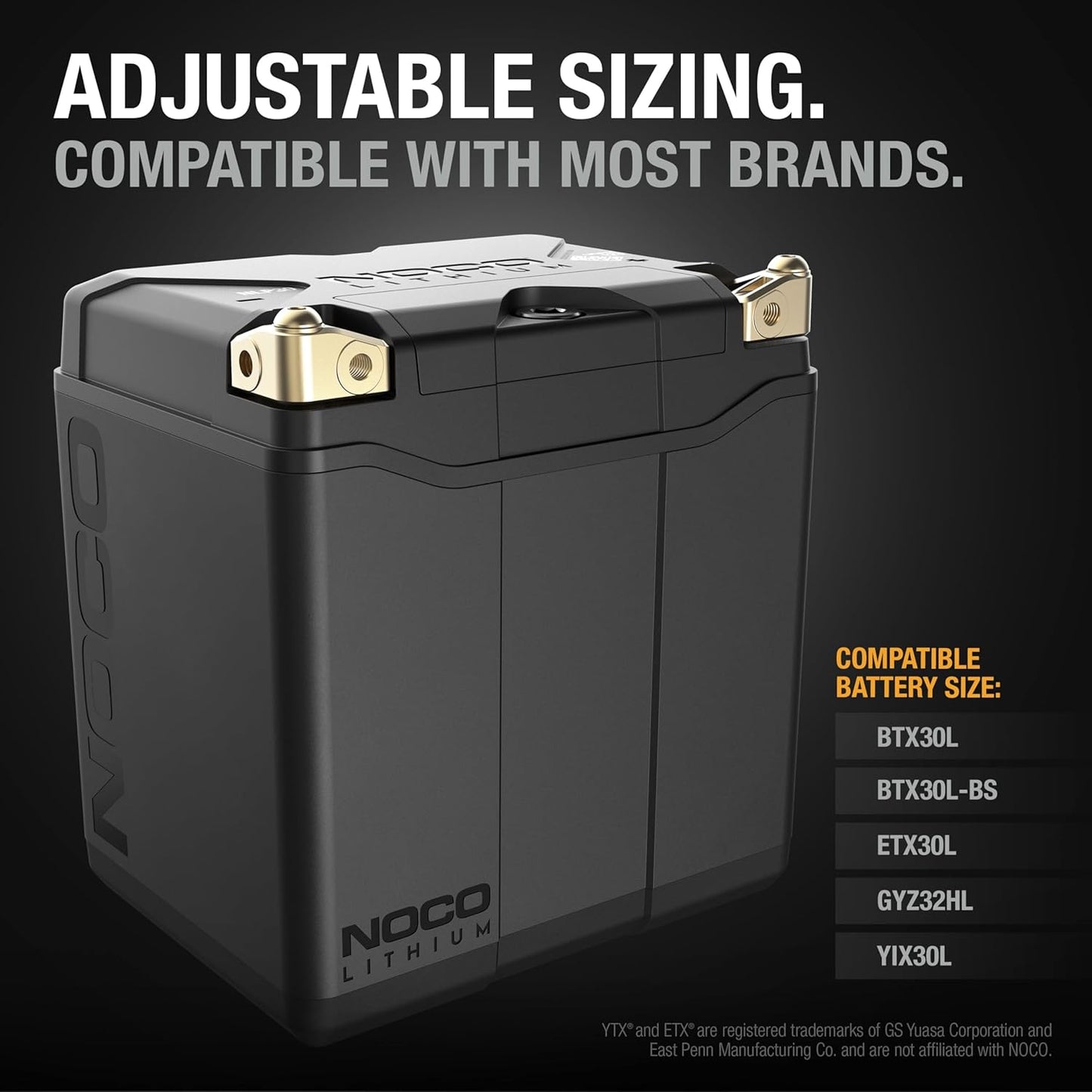 NOCO Lithium NLP30 | Ultra-Light 12V Lithium Powersport Battery - 8Ah, 700A Start Power, Intelligent BMS