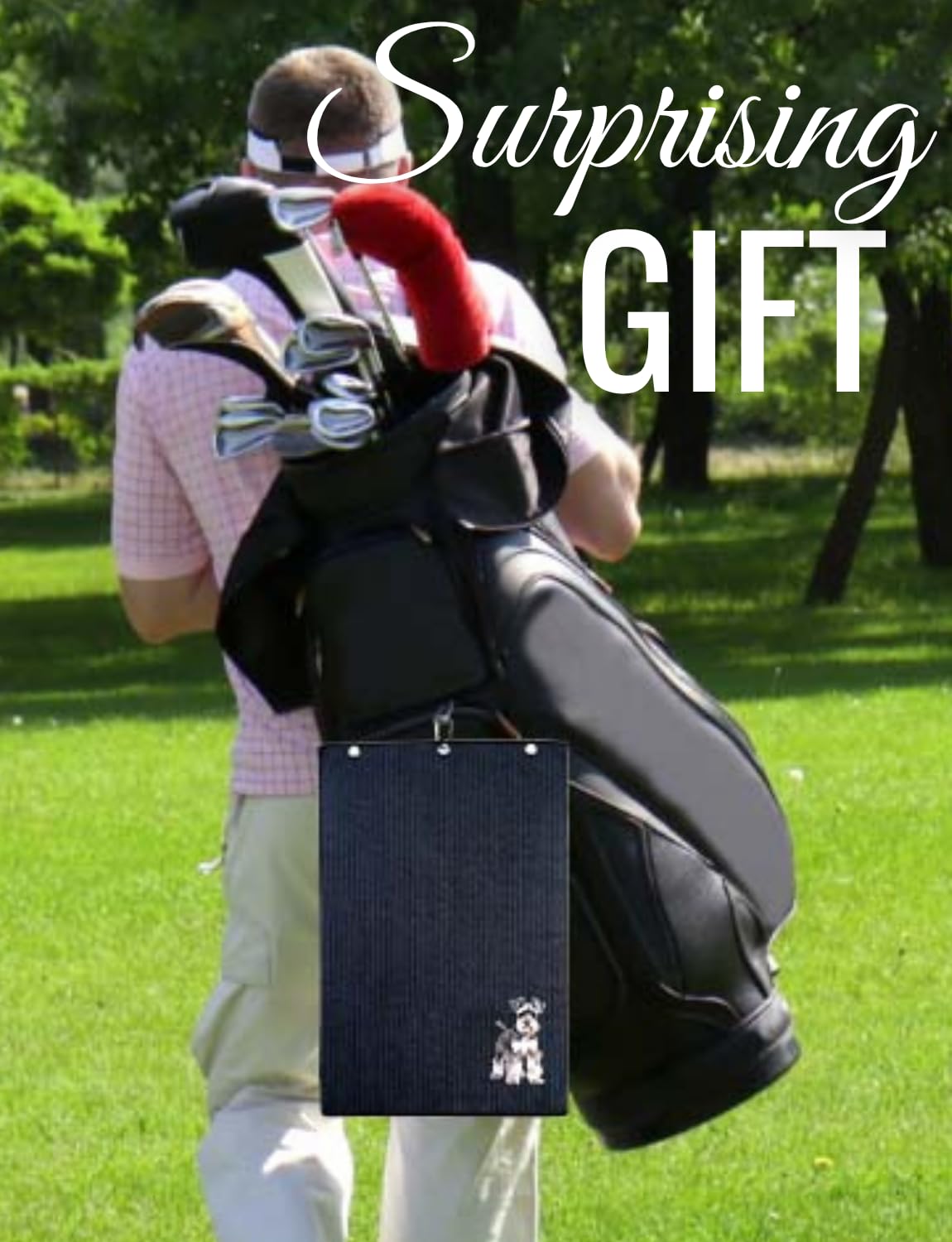 CybGene Schnauzer Gifts Golf Towel, Gifts for Schnauzer Lovers, 15.7“x23.6” Microfiber Golf Towel for Golf Bags for Birthday, Christmas