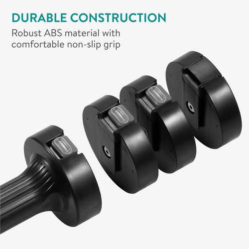 Navaris Adjustable Dumbbells Set - Exercise Hand Weights for Women & Men - Compact Free Weight Sets with Non-Slip Grip, Robust ABS Shell - Small Ladies Dumbbell - 1kg to 3.5kg each
