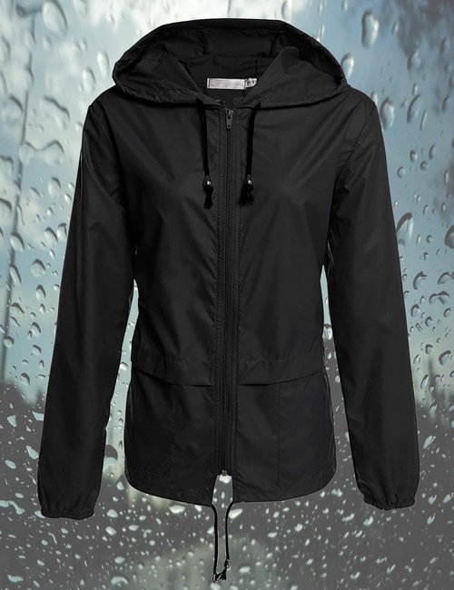 Avoogue Raincoat - Women's Lightweight Waterproof Jacket | Packable Hooded Windbreaker