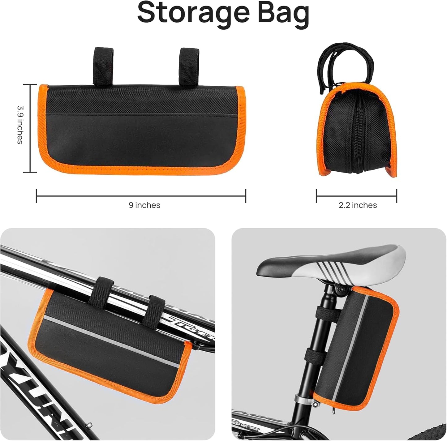 MORITAS PET Bike Repair Kit with Pump & LED Light — 16-in-1 Portable Bicycle Tool Bag, 120 PSI, Glueless Patches, Multi-Tool for Road, Mountain, Gravel & E-Bike