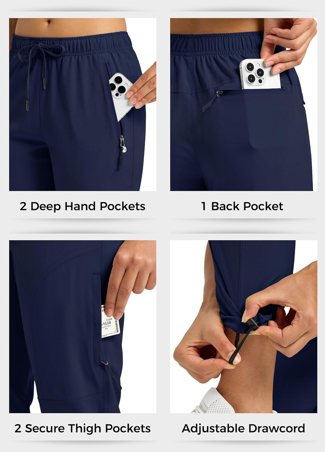 Willit Women's Quick-Dry Hiking Pants - Lightweight, Water-Resistant Cargo Design | Petite/Regular/Tall Sizes