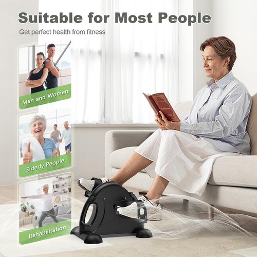 FEIERDUN Under Desk Bike Pedal Exerciser for Arm/Leg Exercise, Mini Exercise Bike Adjustable Magnetic Resistance Desk Cycle with LCD Screen Display for Home/Office Workout