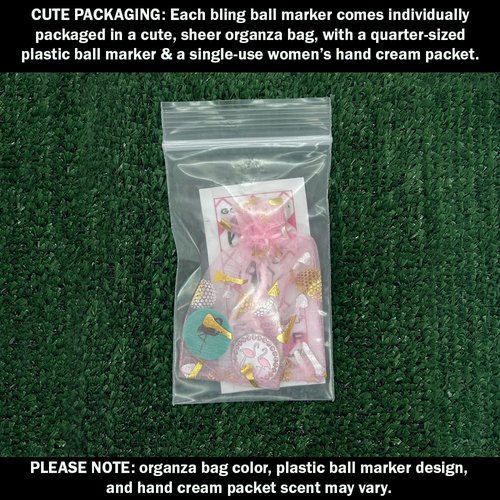 Giggle Golf Pink Plastic Divot Repair Tool with Metal Bling Flamingos Golf Ball Marker | Foldable Switchblade Divot Tool