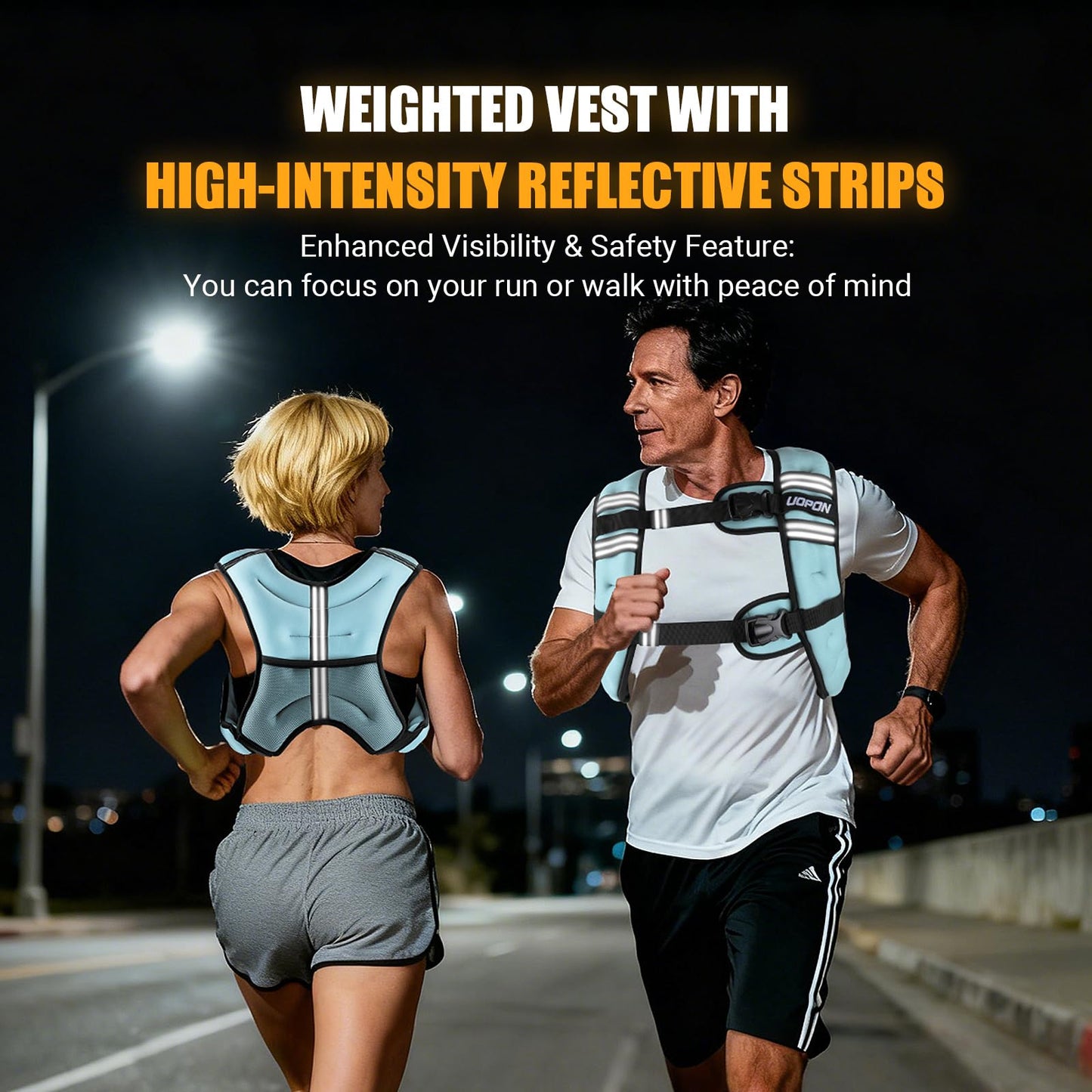 Weighted Vest for Women Men, 10 lb Weight Vest for Walking with Reflective Stripe and Adjustable Buckle Straps, Body Weights for Osteoporosis, Running, Strength Training and Weight Loss