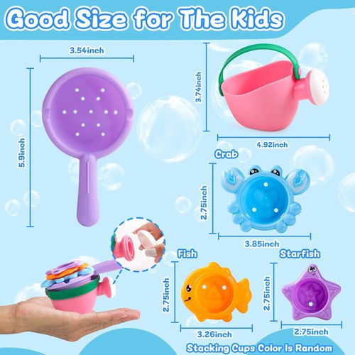 Fajiabao Baby Bath Toys - Mold-Free Fun for Kids Ages 1-3 | 5 PCS for Bathtub, Sand, Beach & Pool