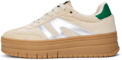 LUCKY STEP Women's Platform Sneakers - Classic Retro Style with Thick Rubber Sole | Casual Low Top Walking Shoes