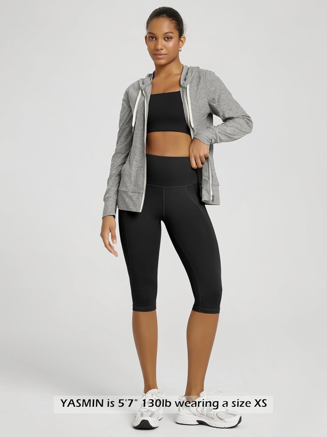 ODODOS Women's High Waisted Yoga Capris - Tummy Control, Non-See-Through Workout Leggings | Pockets Included
