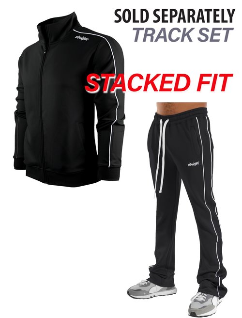 SCREENSHOT-S51703 Mens Hip Hop Premium Stack Fit Comfort Track Jacket - Athletic Sport Fitness Fashion Urban Lifestyle Streetwear Top-Black/White-Xlarge