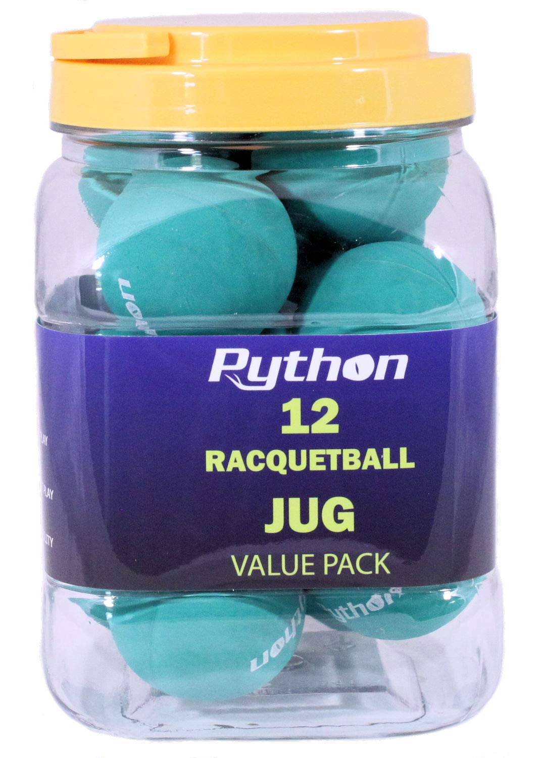 Python Racquetball (Green Racquetballs (Value Pack - 12 Ball Jug