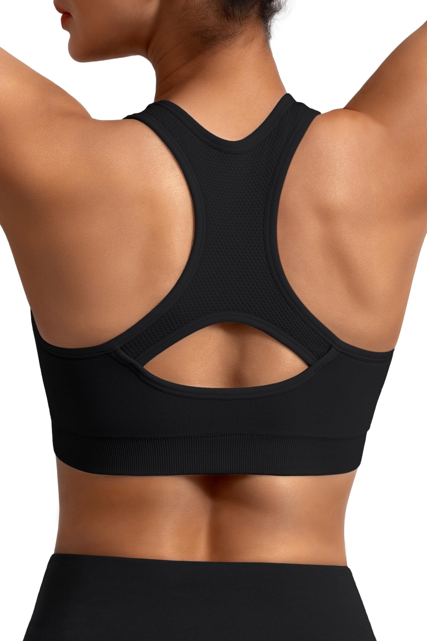 MIRITY Women Racerback Sports Bras - High Impact Workout Gym Activewear Bra Pack of 5 Color 2 Medium