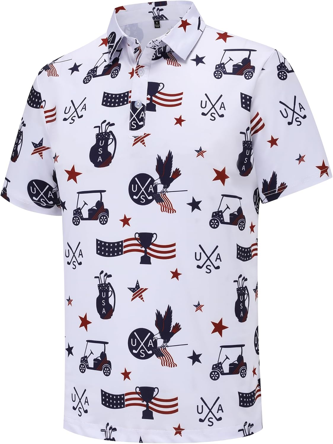 Skiennix Men's Golf Polo Shirt - Short Sleeve Performance Moisture-Wicking | Casual Print Design