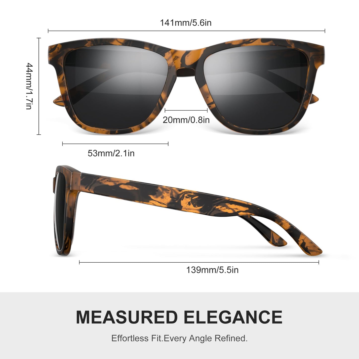 PRLUNVS Polarized Sunglasses for Mens Womens - Fashion Men Sun Glasses Shades for Driving Fishing Lightweight UV Protection Black