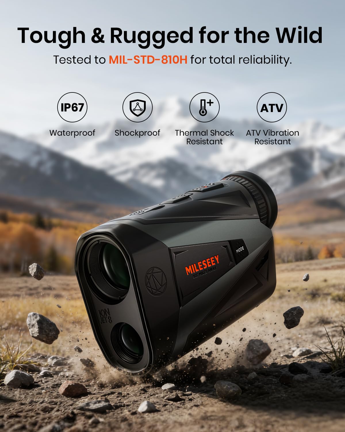 MILESEEY Hunting Rangefinder, 2000+ Yards Rechargeable Laser Range Finder with Bow Hunting Mode, Horizontal Distance/Angle/Scan, 7X Magnification, Waterproof Archery Shooting Rangefinder with Magnet