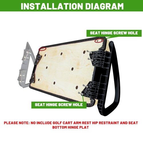 HEOHOU Golf Cart Front Seat Bottom Replacement Cushion Assembly for Club Car DS 2000.5-up,Buff