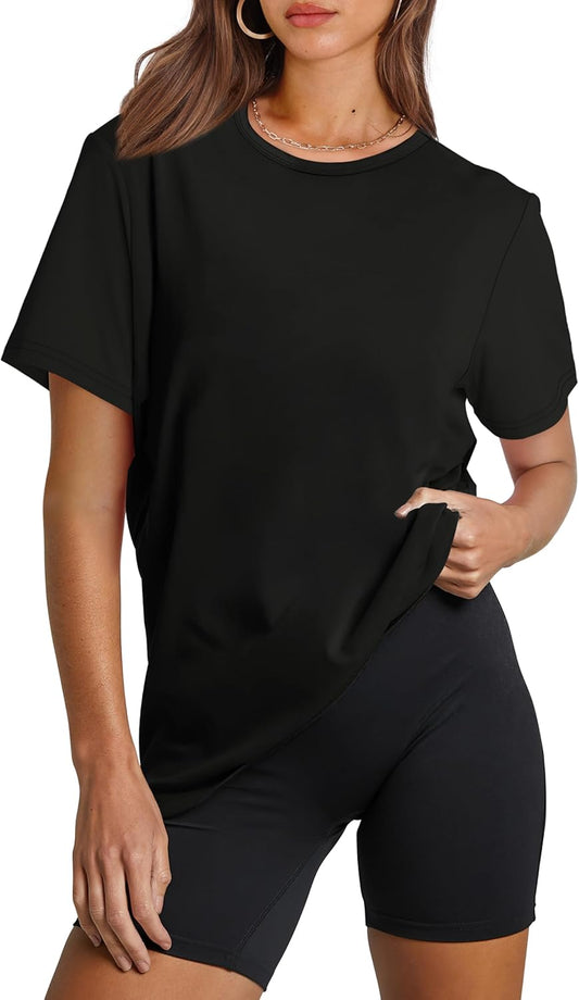 OFEEFAN Workout Tops for Women - UPF 50+ Quick-Dry Breathable Loose Fit Yoga & Gym Tee