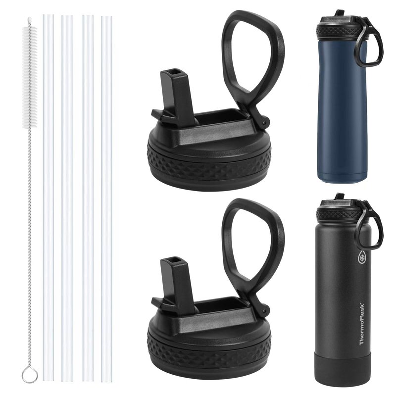 UWSTE 2Pack Straw Lid Compatible with ThermoFlask 18OZ/24OZ/32OZ/40OZ/64OZ Water Bottle, Replacement Lid Fits Contigo, Simple Modern wide mouth bottle, Leak Proof and Spill Proof, Easy to Carry