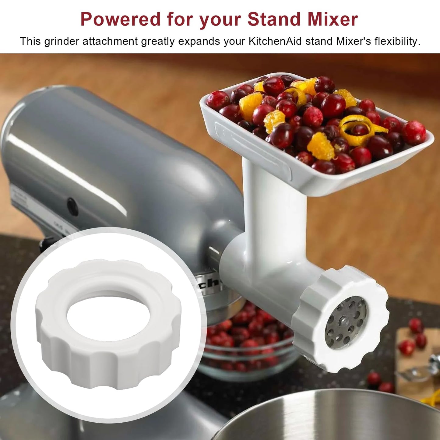 W115422 Food Grinder Attachment End Cap for Kitchenaid & Whirlpool - Replacement Screw Cap for Stand Mixer Meat Grinder Attachments